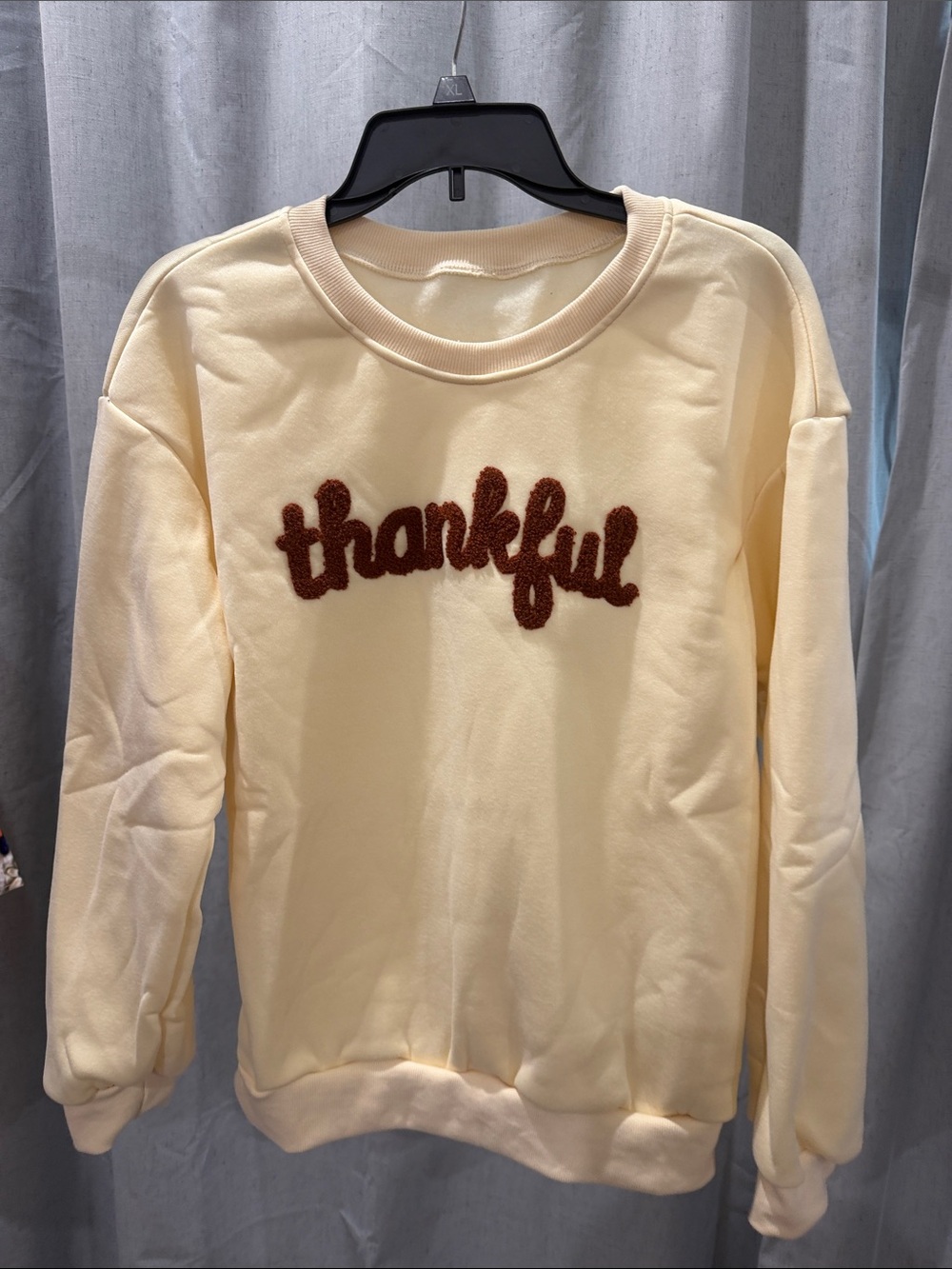 Thankful Crewneck Sweater in Cream